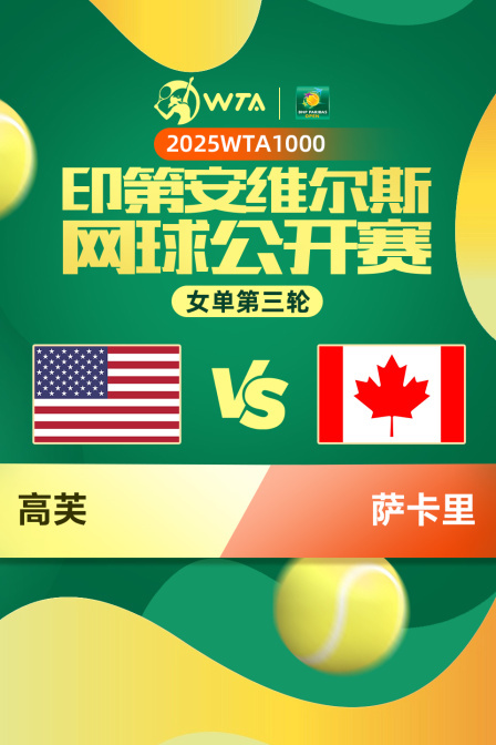 2025WTA1000印第安维尔斯公开赛 女单第三轮 高芙VS萨卡里