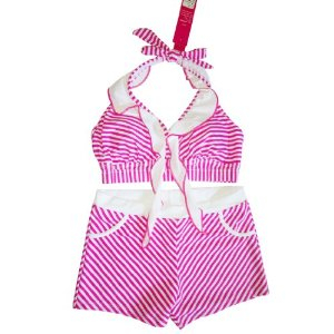 LEFAN 路伊梵 斑斓盛夏系列 蝶形<em>分体式</em>条纹泳