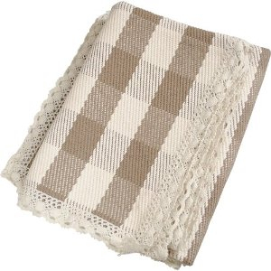 leweishi 乐唯仕 手工棉麻编织咖格人字花边沙发