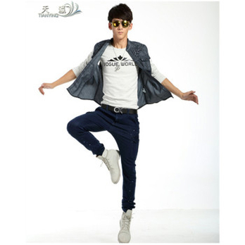 天瀛男装2014秋夏款男士牛仔马甲韩版修身牛