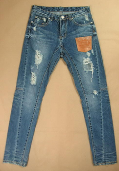 ANOTHER 牛仔裤30码 破洞乞丐修身小脚裤 ●