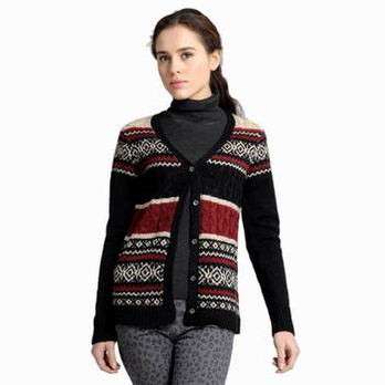 SILENCE FEEL 米色/灰色<em>女式针织开衫</em> 米色/