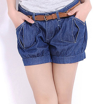 MBSKY <em>蓝色天空</em> 女款洗水牛仔短裤18522102