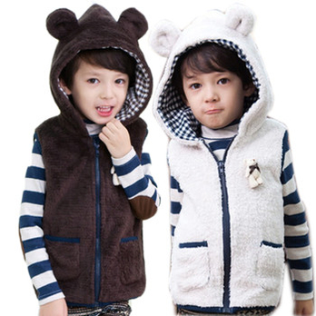 贝尔兰 <em>冬款</em>新品 珊瑚绒 <em>男童</em>棉<em>马甲</em> 儿童棉<em>背心</em>