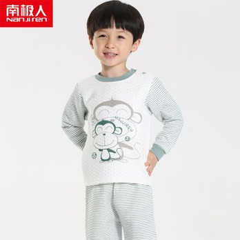南极人儿童内衣套装 三层<em>保暖</em>内衣印花肩扣加
