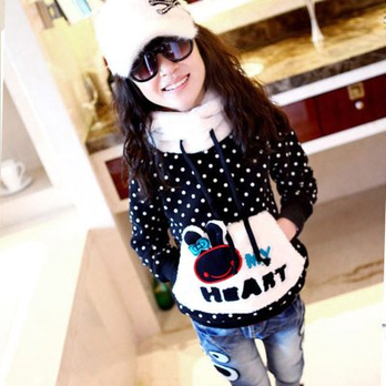 皮克斯 童装 婴童卫衣 波点双层加厚儿童卫衣 女