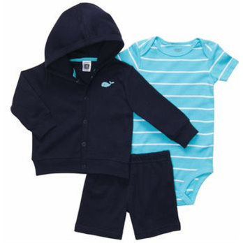 Carter's <em>男童</em>长袖连帽<em>衣短裤</em>连体衣(三件套) (美