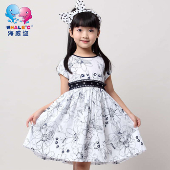 WHALE'C海威迩童装 <em>女童</em>2013新款大蓝花<em>棉布</em>