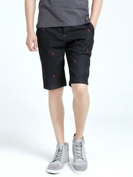 HEART sofar <em>刺绣</em>牛仔<em>短裤</em> (<em>男款</em>) - 牛仔裤/男士