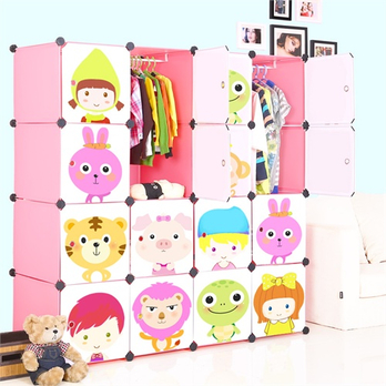 蔻丝新款卡通简易衣柜 儿童宝宝婴儿衣柜子 宜