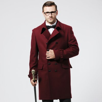 NSHINE阳光时尚男士呢大衣 枣红色 170\/92A(