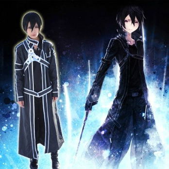 cos服装 <em>刀剑神域</em> kirito <em>桐谷和人</em> <em>桐人</em>cosplay男