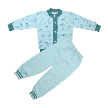 婴比迪 宝宝针织杉 新生儿毛衣套装 Y6154蓝色