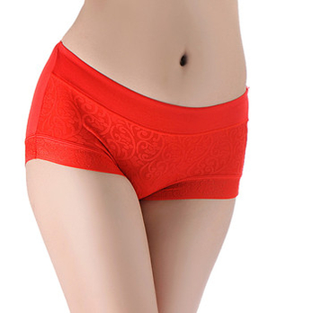 黛蓓舒 中腰<em>莫代尔女士内裤</em> XJ5072 红色 均码
