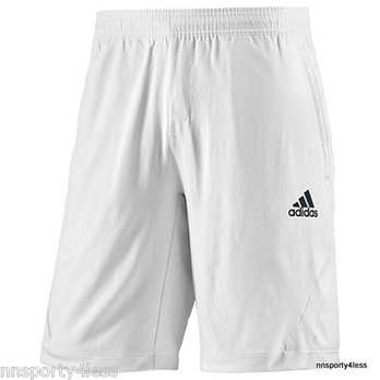 adidas 阿迪达斯 男士直筒涤纶运动短裤 白色多