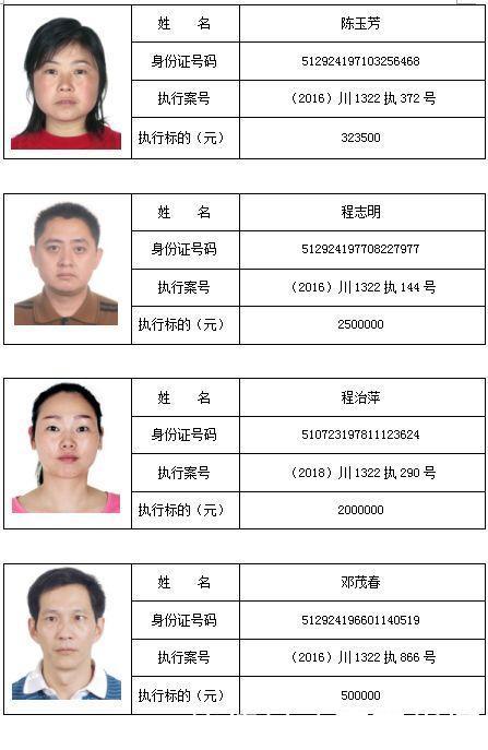 南充两家基层法院最新曝光,129名老赖,姓名、