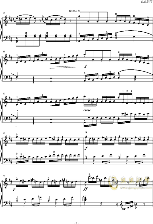 d大调小奏鸣曲第一乐章 海顿 钢琴谱 跪求_360