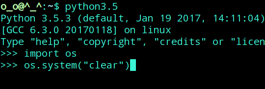 Python Shell 怎样清屏