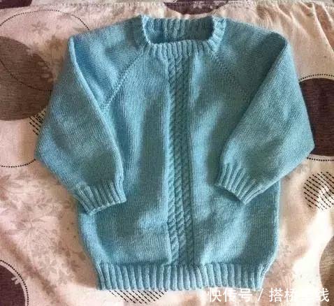 适合新手从上往下织的男宝套头毛衣编织教程