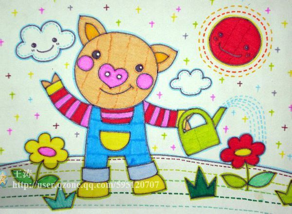 会享受的小猪儿童画怎样讲_360问答