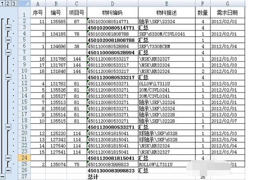 excel调整分类汇总显示方式,怎样只显示汇总结