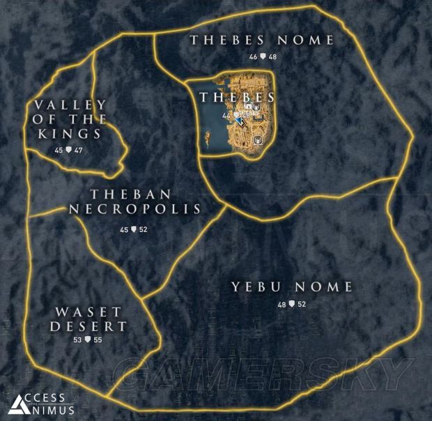 《刺客信条起源》法老的诅咒DLC帝王谷地图