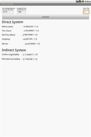 纺织纱线计算器截图5