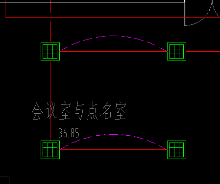 图纸灯具上机械间粉红色虚线过桥连线是意图纸机芯电气图片
