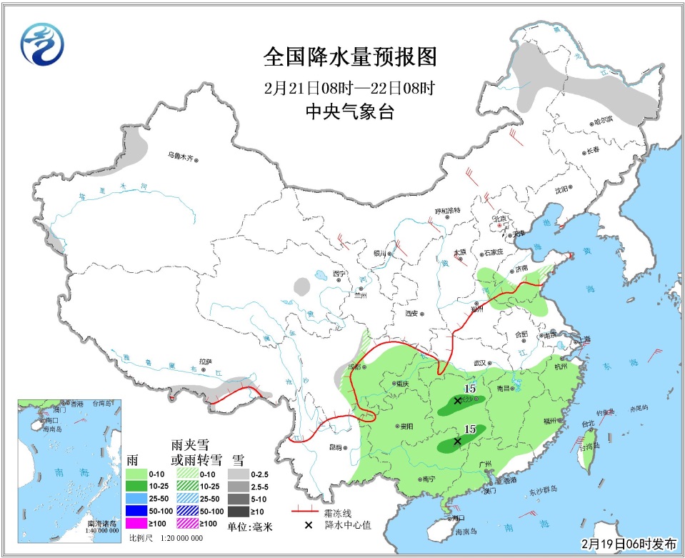 未来三天天气预报:南方多阴雨天气