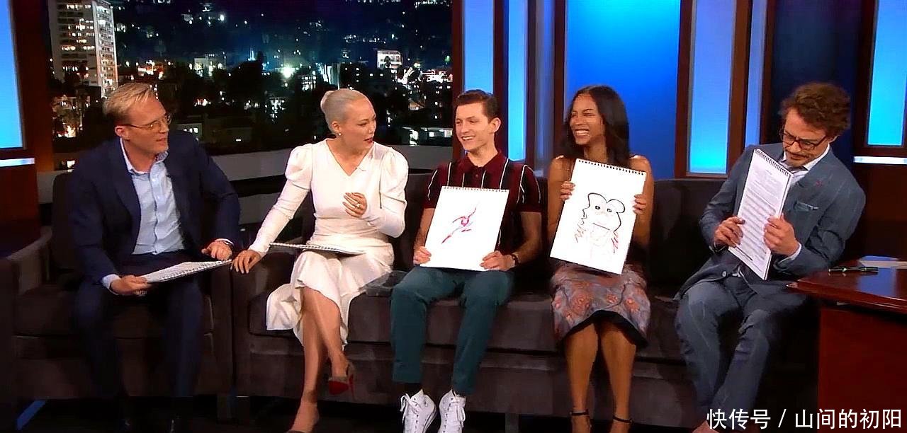 复联3演员画自己角色,卡魔拉有点搞笑,钢铁侠