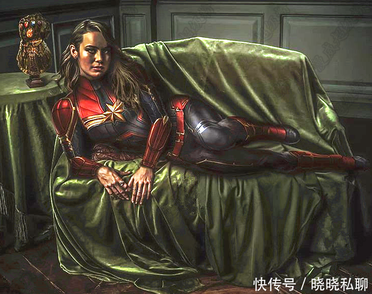 《复联4》灭霸很强 看看惊奇队长的姿态, 就知