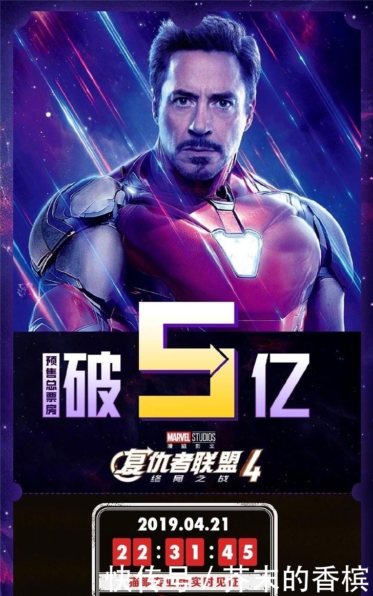 《复仇者联盟4》预售票房破5亿,首日观影人数