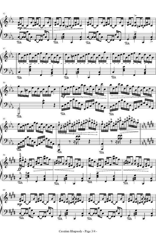 克罗地亚狂想曲钢琴谱