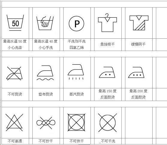 然后看一下衣服内侧有个洗涤说明的,得照着做