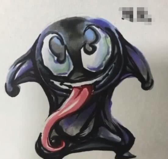 00后小哥用马克笔画毒液,成品出来那一刻,网