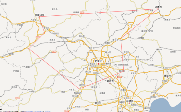 北京大外环过不过香河,具体外环地图附上最好