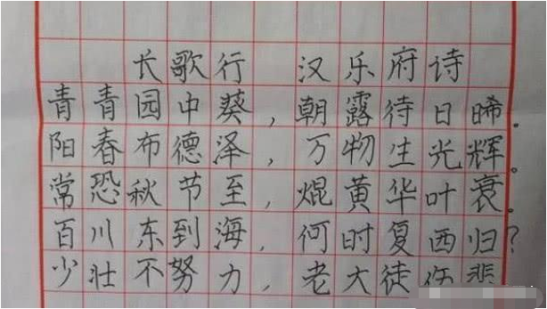 小学生的字太漂亮, 老师打满分夸奖, 父母看了自