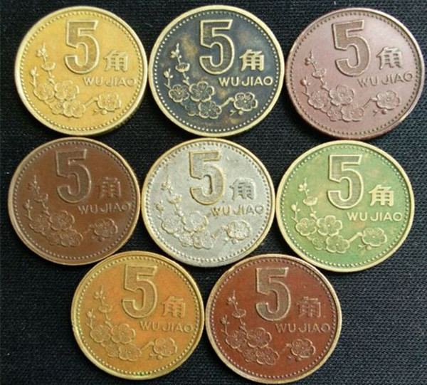 梅花五角包浆硬币
