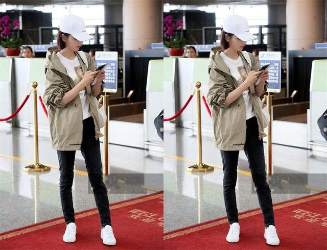 岁佟丽娅机场照曝光!嫩成了18岁,网友:娱乐圈近