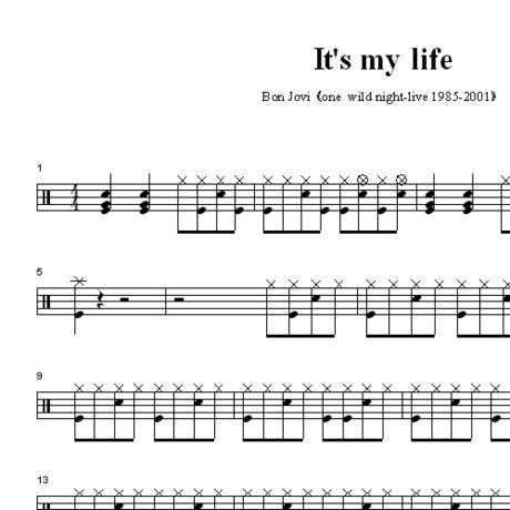 itmylife架子鼓谱
