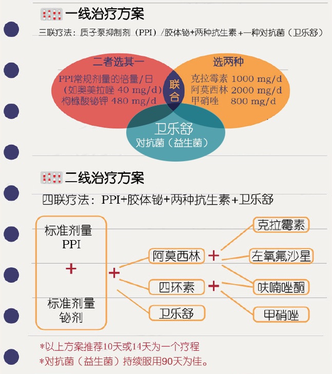 【标准】幽门螺杆菌感染的三联疗法、四联