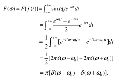 利用冲激函数求正弦函数的广义傅里叶变换_3