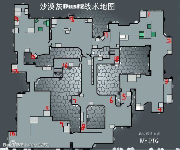 cf个人竞技模式地图"沙漠-灰"的复活点总结