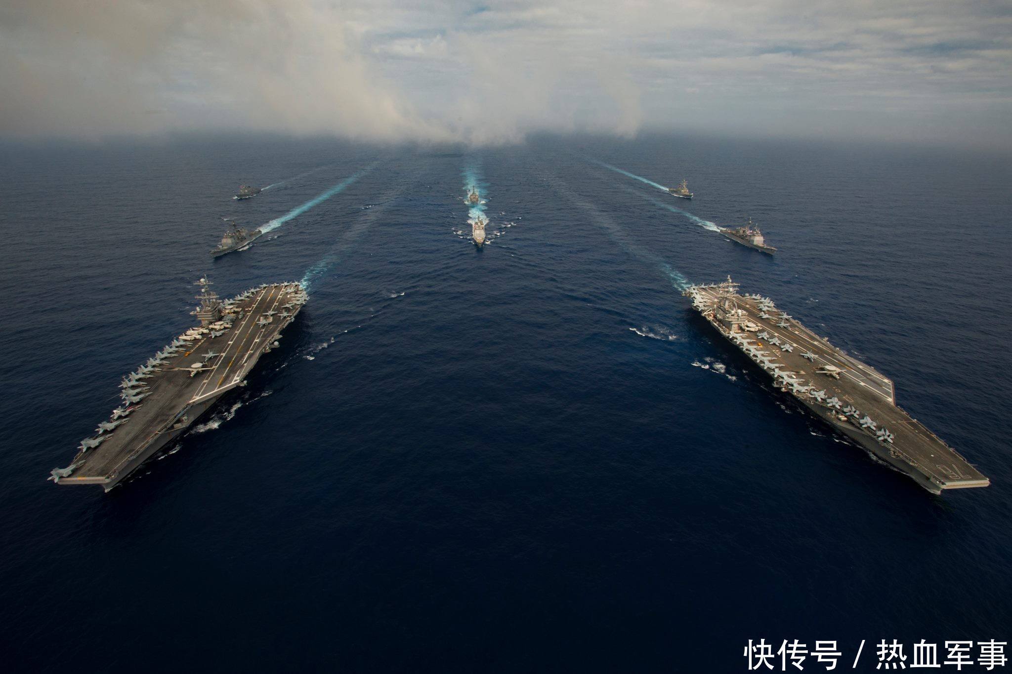 美航母战斗群演练,国产北极星舰靠近,美:来搜集情报的