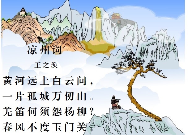 凉州词配图简笔画