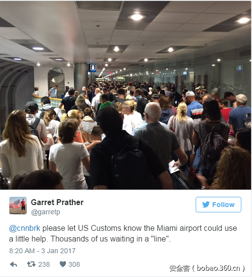 美国出入境管理局系统中断致数千旅客滞留，官方否认遭到黑客攻击