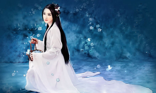 求几张古风白衣女子的立绘图片图片