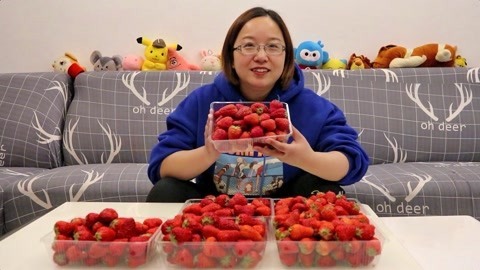 梁小轩和轩妈试吃各种美食 做草莓干草莓酱草莓雪糕