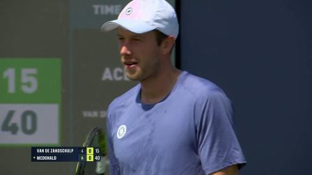 【全场回放】麦克唐纳2-1范德尚舒尔普 2024ATP250草地赛 男单第一轮