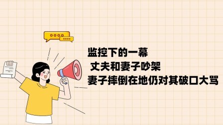 品人生百味第二季 监控下的一幕， 丈夫和妻子吵架，妻子摔倒在地仍对其破口大骂